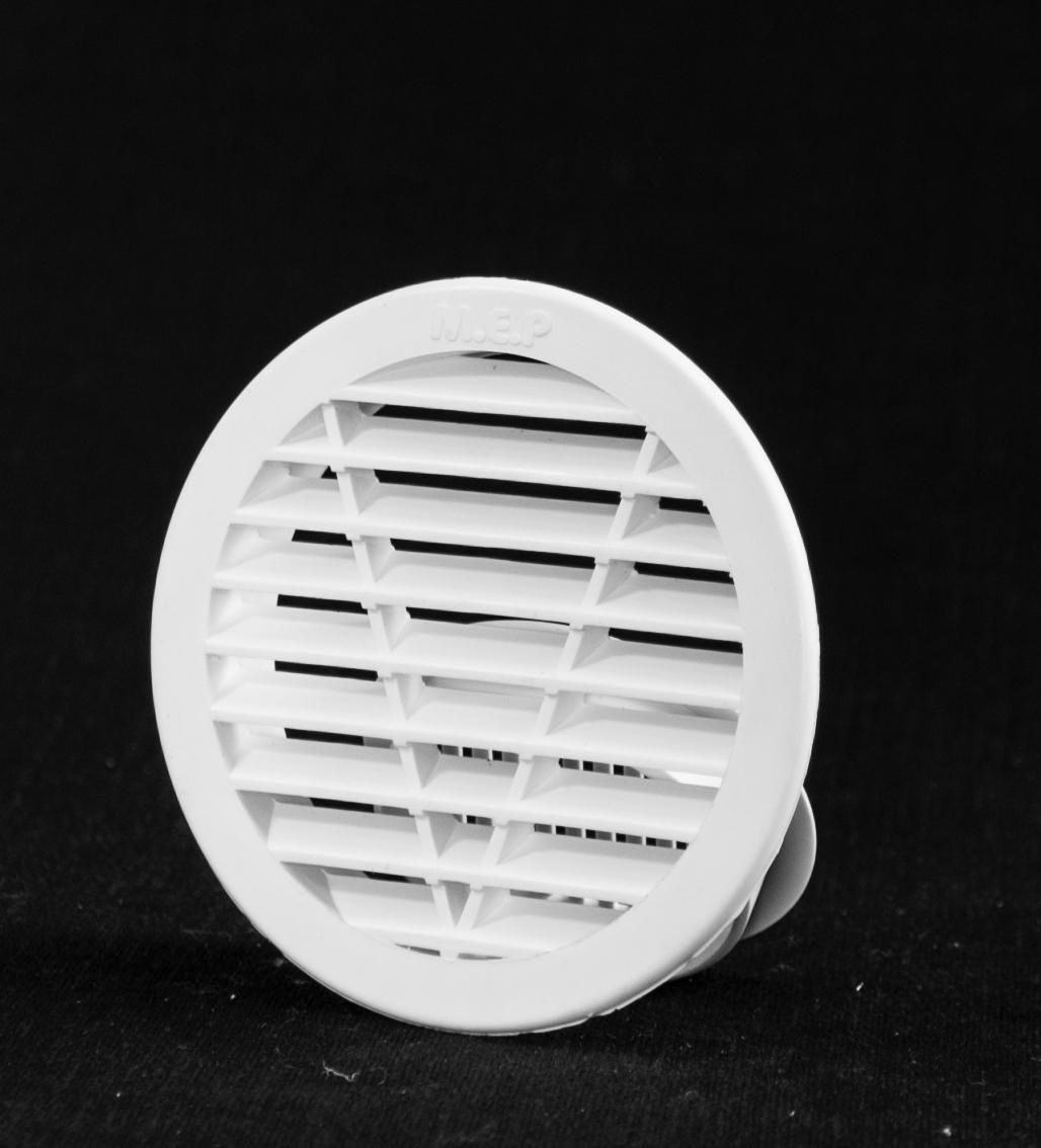 Grille de ventilation meuble diamètre 6cm, crème