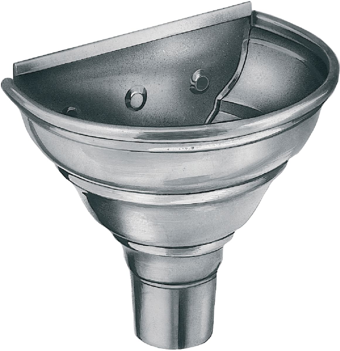 VMZINC Cuvette 1/2 ronde angle ZINC naturel diamètre 80mm 205979000