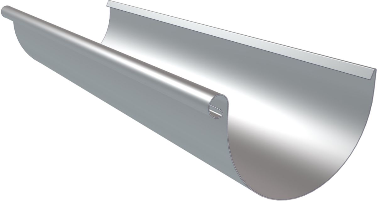 HILD Gouttière demironde zinc développement 33 épaisseur 13 avec pli