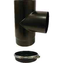 Raik ESH002-130-sw Tuyau De Fumée/poêle émaillé Noir 130 Mm