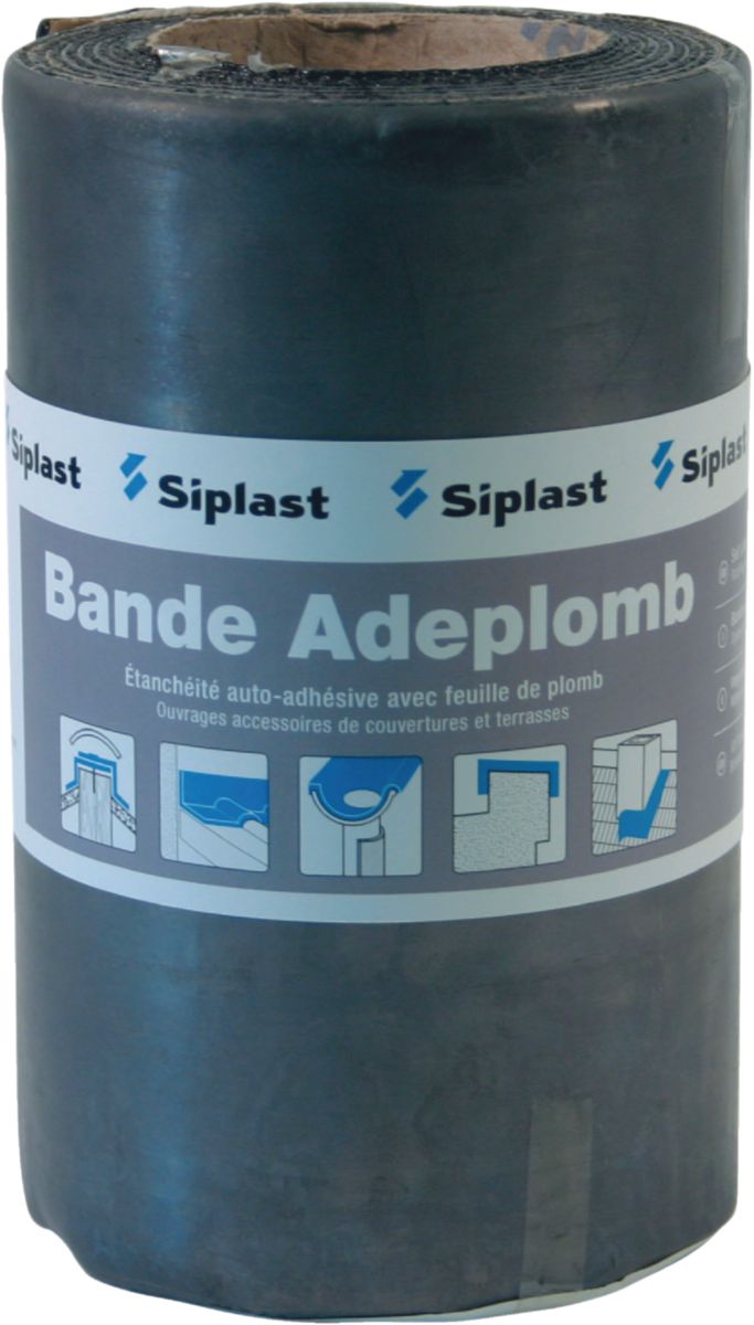 SIPLAST - Bande étanchéité toiture auto-adhésive Adeplomb Gris Siplast  rouleau 3x0,16 m ép. 2,7 mm