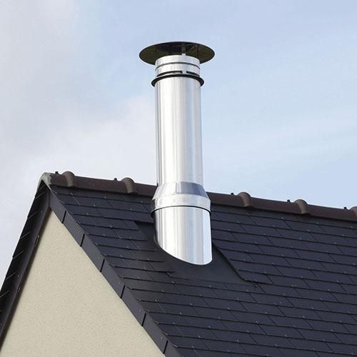Chapeau pare-pluie anti-oiseau INOX-INOX , diamètre 180-230 mm , noir profond (RAL 9005) Réf. CPOI 180 230 / 31999088