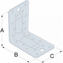Equerre mixte renforcée Simpson 90x90x65 mm ép. 2,5 mm