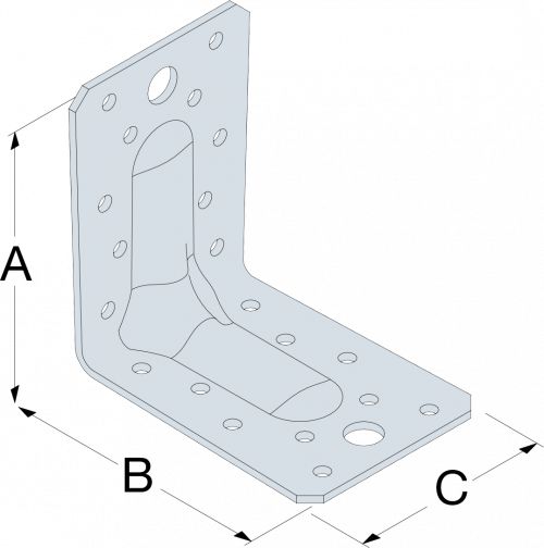 Equerre mixte renforcée Simpson 90x90x65 mm ép. 2,5 mm