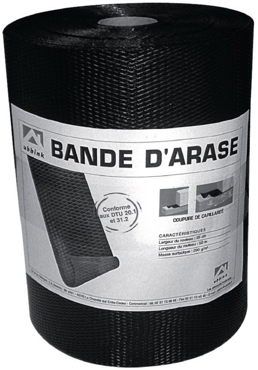 UBBINK - Bande d'arase rouleau de 25cm longueur 5m 534100 | Asturienne