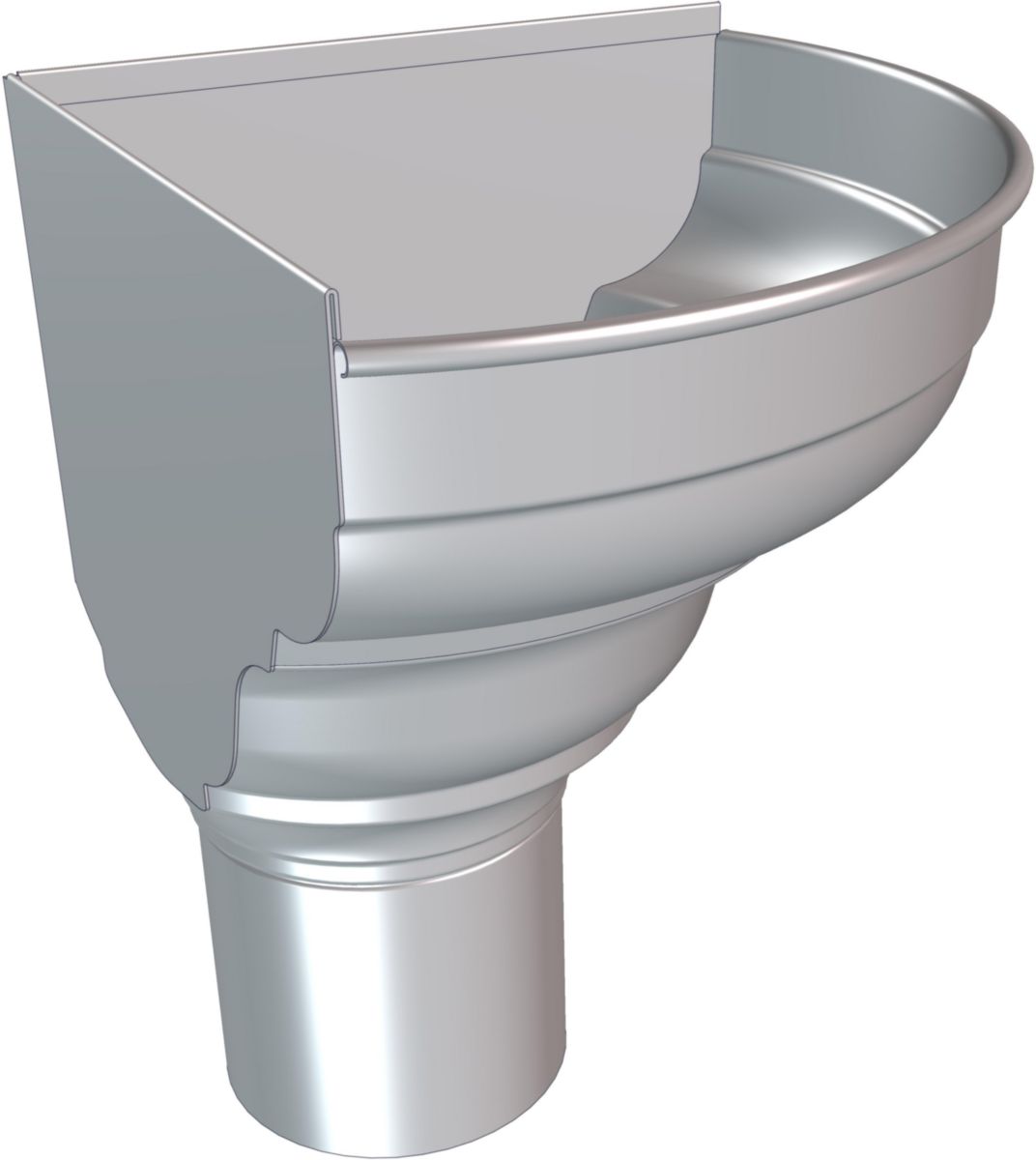 HILD Cuvette moulurée demironde de face zinc diamètre 100mm Asturienne