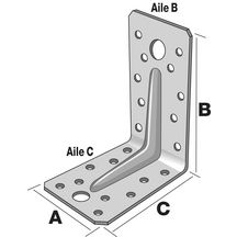 Equerre mixte renforcée Simpson 90x90x65 mm ép. 2,5 mm