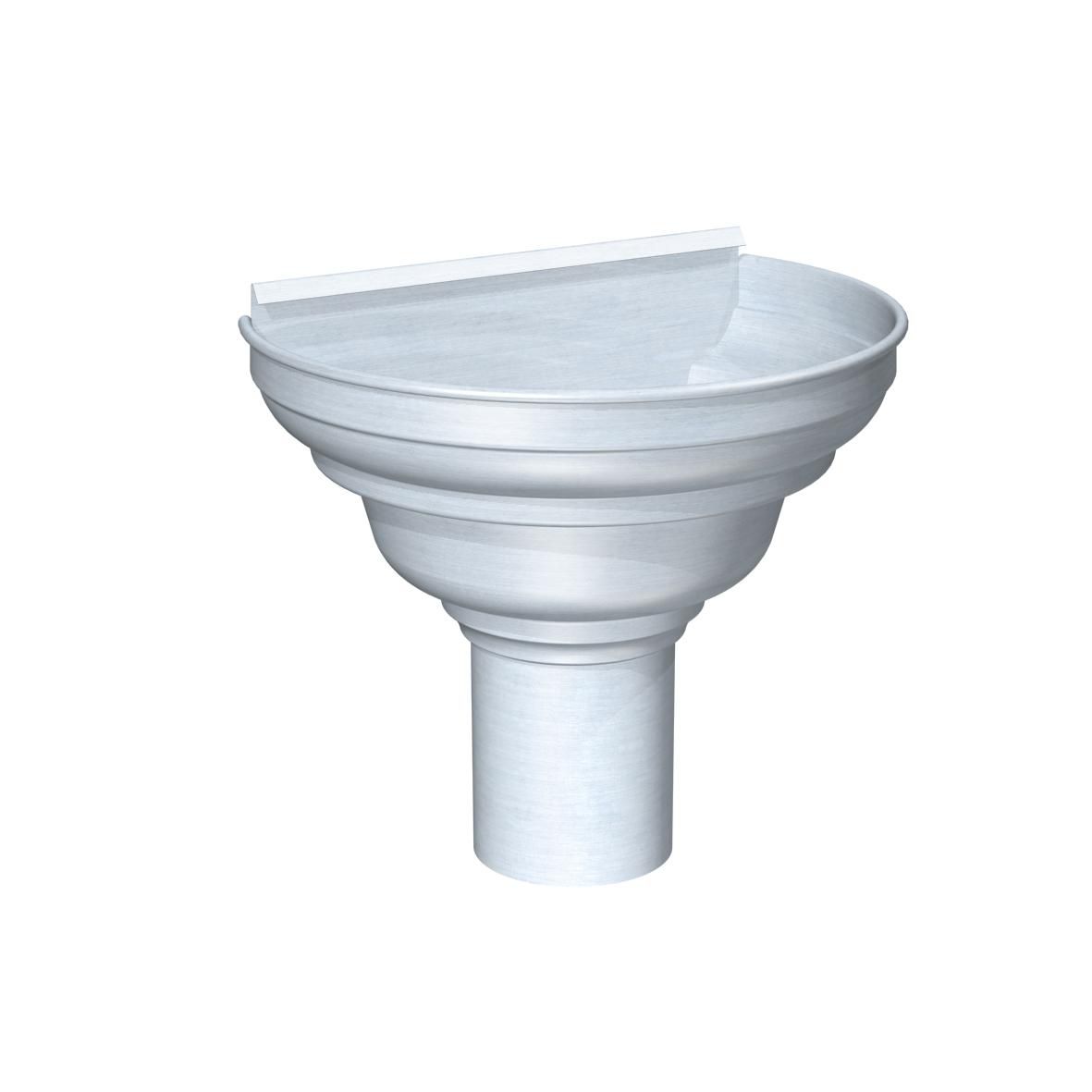 RHEINZINK Cuvette 1/2 ronde de face zinc naturel diamètre 100mm Réf