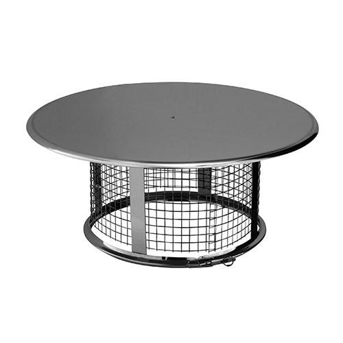 Chapeau pare-pluie anti-oiseau INOX-INOX , diamètre 180-230 mm , noir profond (RAL 9005) Réf. CPOI 180 230 / 31999088