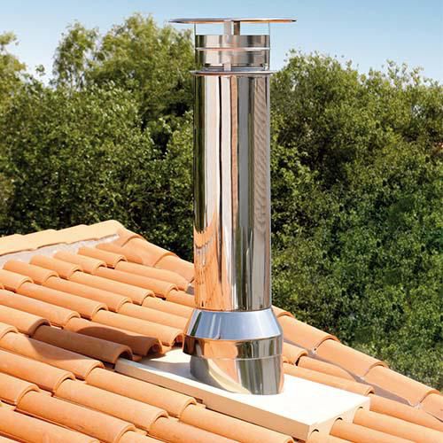 POUJOULAT Sortie de toit grand modèle hauteur 116cm STI Diam. 150 Réf. STI 0120G150DO